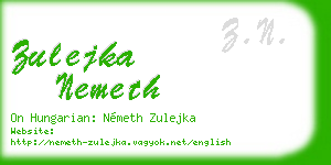 zulejka nemeth business card